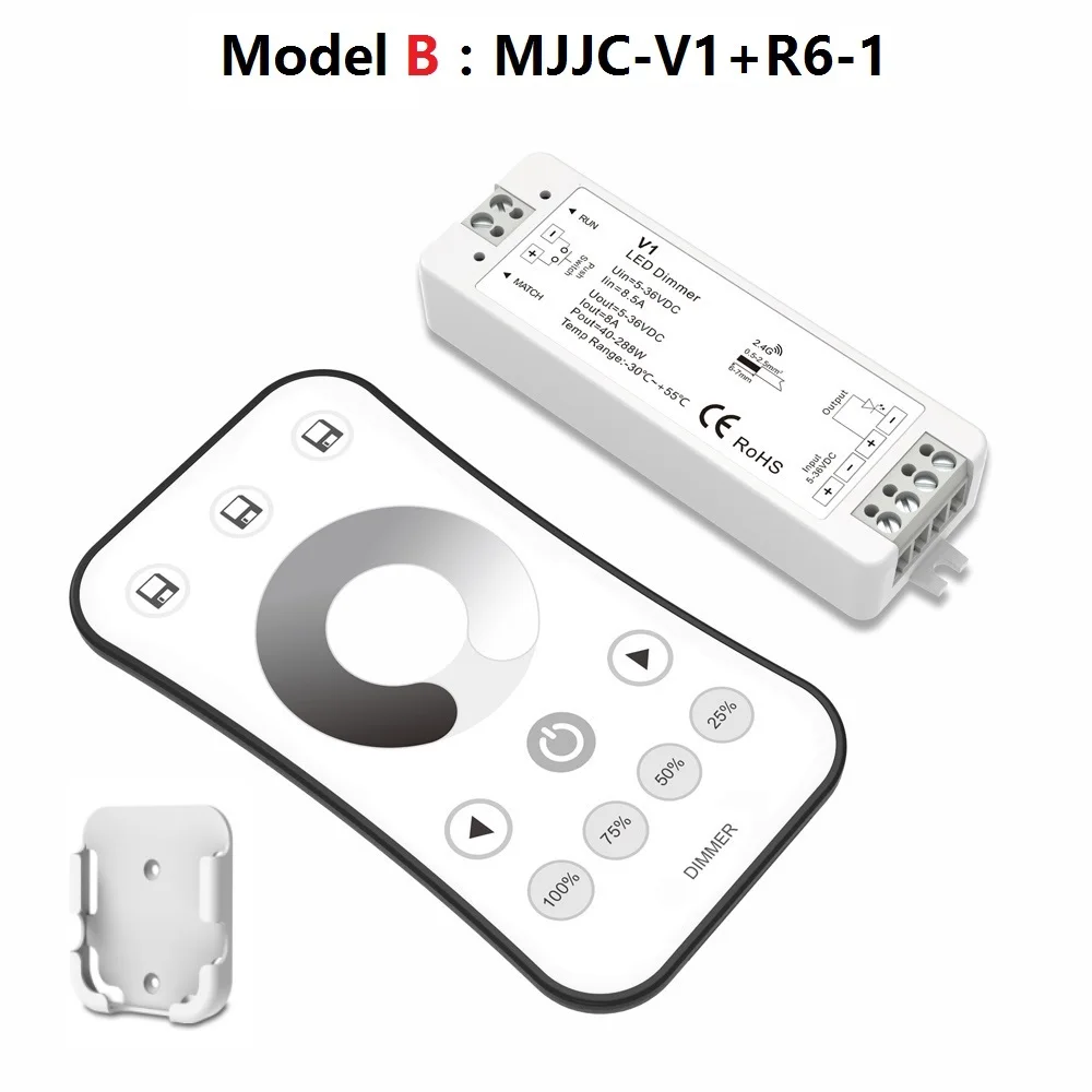 LED диммер 12 В 5 В 24 В 36 В 8A ШИМ Беспроводной rf Светодиодные ленты Диммер на с 2.4 г пульт дистанционного управления для одного Цвет LED диммер 12в диммер с пультом