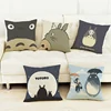 Cojines de silla de banco para el hogar, cojines con imágenes de dibujos animados de Anime japonés, Cuadrado de lino de algodón, 7 diseños, regalo de chico Totoro ► Foto 1/6