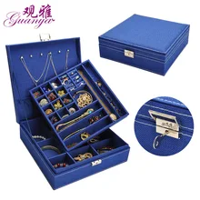 GUANYA Large Best Selling Fashion Flannel Square Jewelry Box Simple layout 2 Layers Makeup Organizer Ring necklace Storage Box GUANYA Large Best Selling Fashion Flannel Square Jewelry Box Simple layout 2 Layers Makeup Organizer Ring necklace Storage Box
