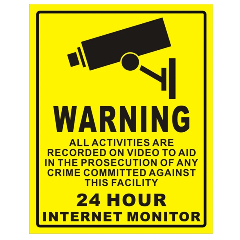 

1Pc Waterproof Sunscreen PVC Home CCTV Video Surveillance Security Camera Alarm Sticker Warning Decal Signs