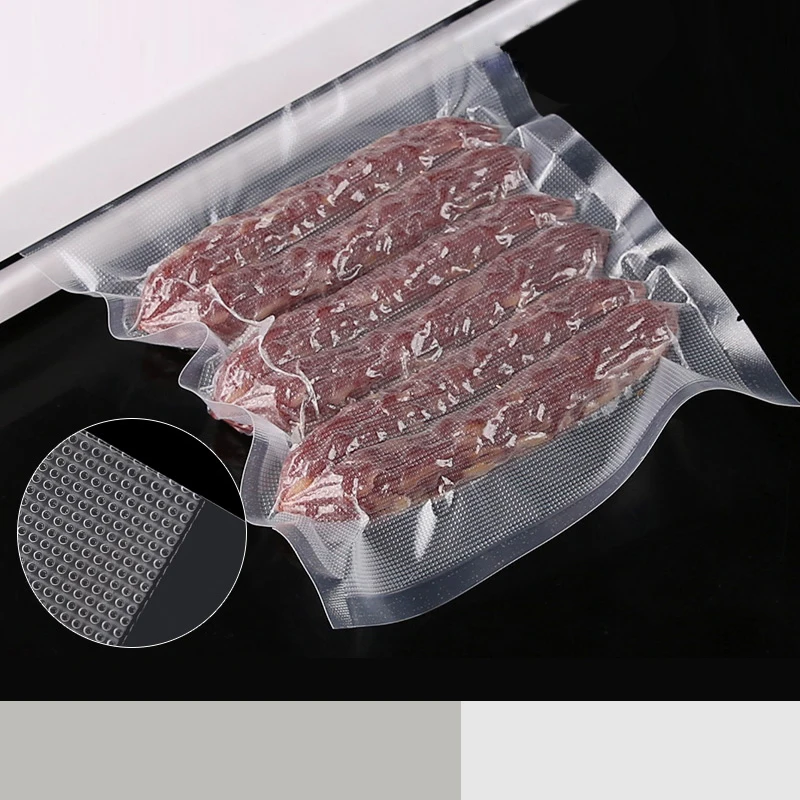 With Line Embossing Vacuum Clear Cooked Food Saver Packaging Bag Meat