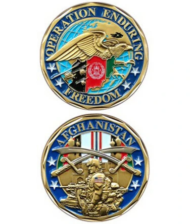

Wholesale Operation Enduring Freedom Afghanistan Challenge Coin low price soft enamel coins cheap metal challenge coins hl50228