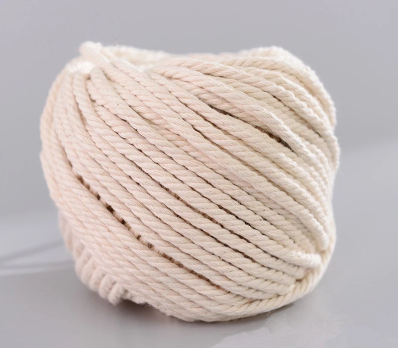 Beste 2018 Handgemaakte Decoraties Natuurlijke Katoen Bohemen Macrame DIY Muur Opknoping Plant Hanger Craft Maken Breien Cord Touw Beige 5mm