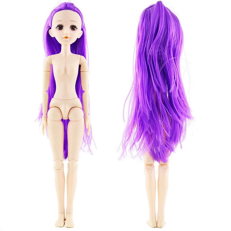 Мода 36 см BJD куклы игрушки 22 подвижные Соединенные длинные волосы женский НАКЕ Обнаженная тело кукла игрушка для девочек подарок
