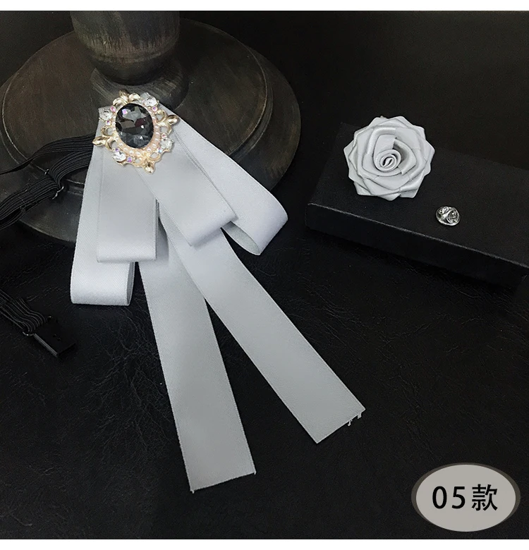 Многоцветный горный хрусталь ленты лук галстук для Для мужчин и Для женщин рубашка костюм воротник пальто с лацканами модные свадебные шеи