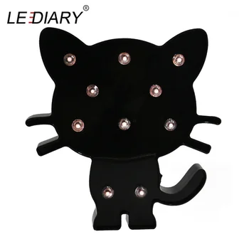 

LEDIARY 3D LED Black Cat Night Lights Novelty Table Lamp With box Home Bedroom Decor For Kids Baby Bedside Toy Atmosphere Lamp