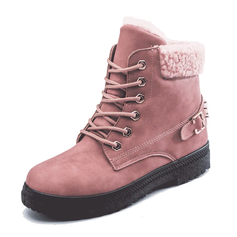 

Women New Snowshoes With Velveteen Padded Women's Boots Martin Boots Keep You Warm Winter Student Momer Shoes