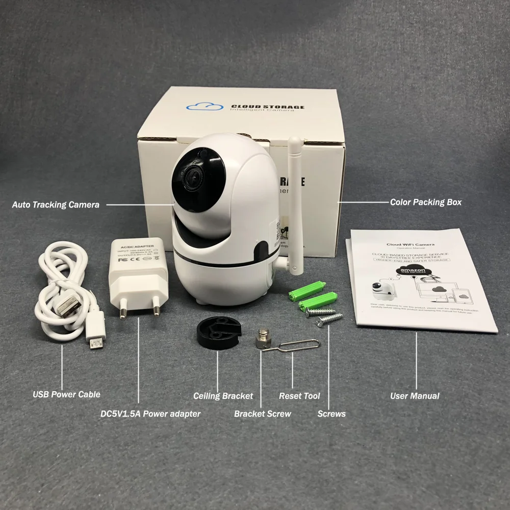 HD 1080P Беспроводная интеллектуальная купольная IP камера WiFi автоматическое