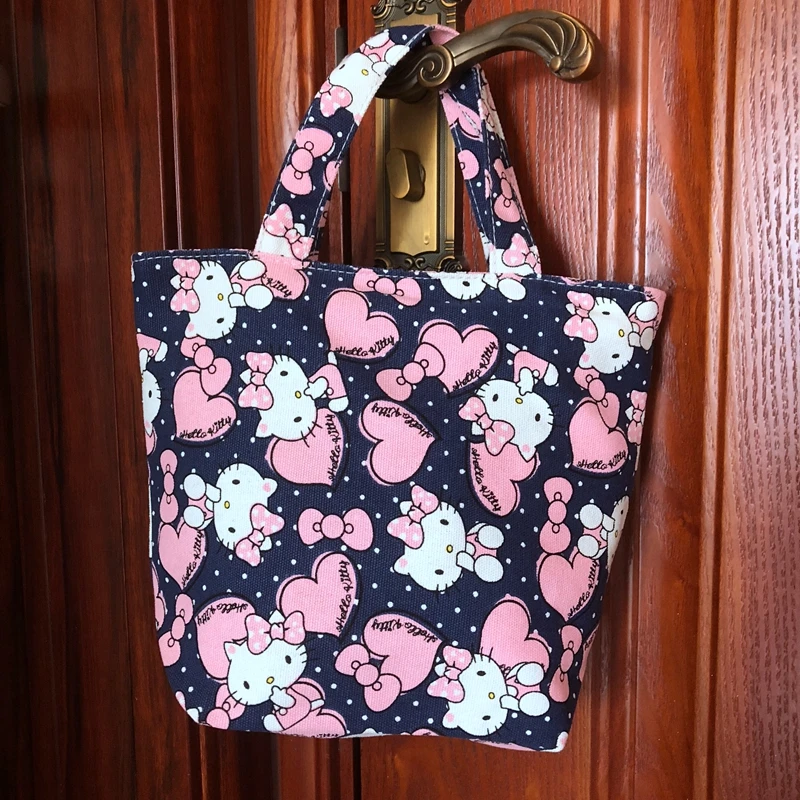 

Hello kitty Lunch Bag Cartoon Cute Bags Canvas Picnic Travel Storage Bag Fashion Lunch Bags for Women Girls Ladies Kids