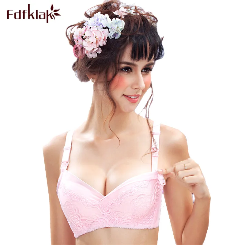 

Fdfklak New Arrival Breast Feeding Bra Pregnant Clothes Women Sweet Lace Push Up Maternity Bras for Women Nursing Bra