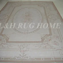 11.95 'x18. 35' ковры aubusson бежевый medallian Европейский Aubusson ковры ручной ткань коврик для украшения дома