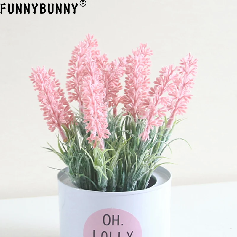 FUNNYBUNNY разноцветные искусственные цветочные РАСТЕНИЯ лаванды в белых