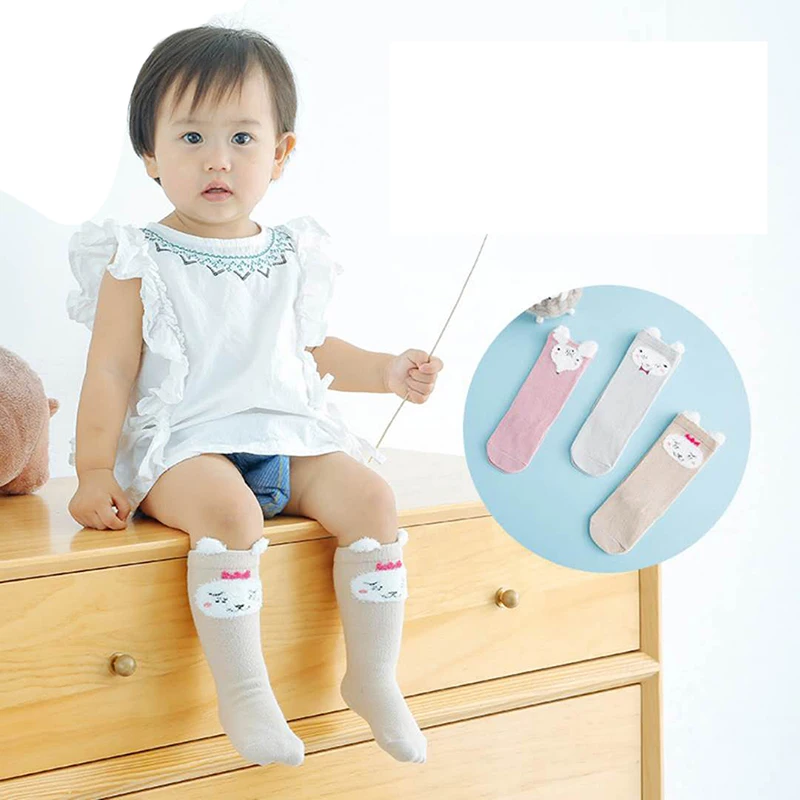 Симпатичные носки для детей Новые 3 шт./комплект), Одежда для новорожденных, носки для маленьких мальчиков и девочек, хлопок, принт мультяшных животных для маленьких детей осенне-зимние носки S2
