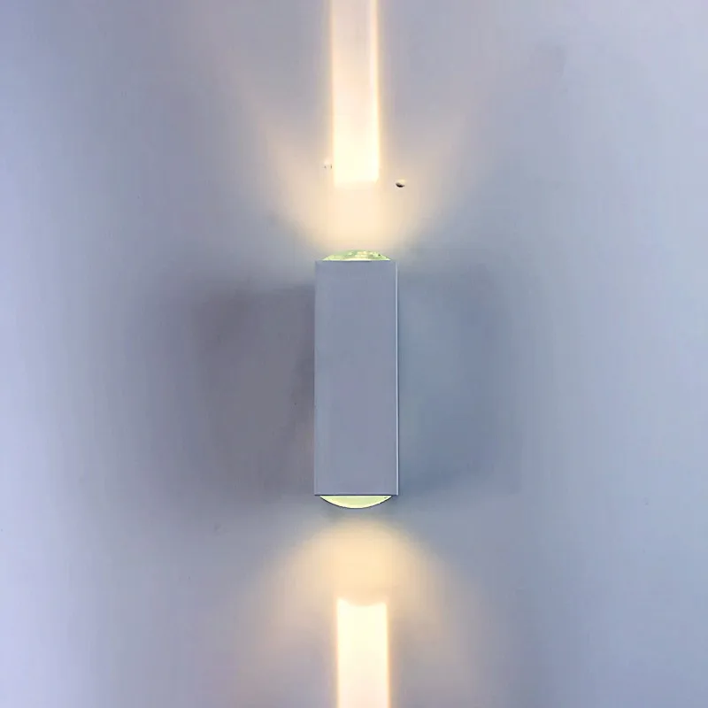 

2 pieces/lot Waterproof Led Wall Sconce 90~260V 6W Up Down Light Led Spot Light Aluminum Outdoor Wall Lamp Sconce GWL057