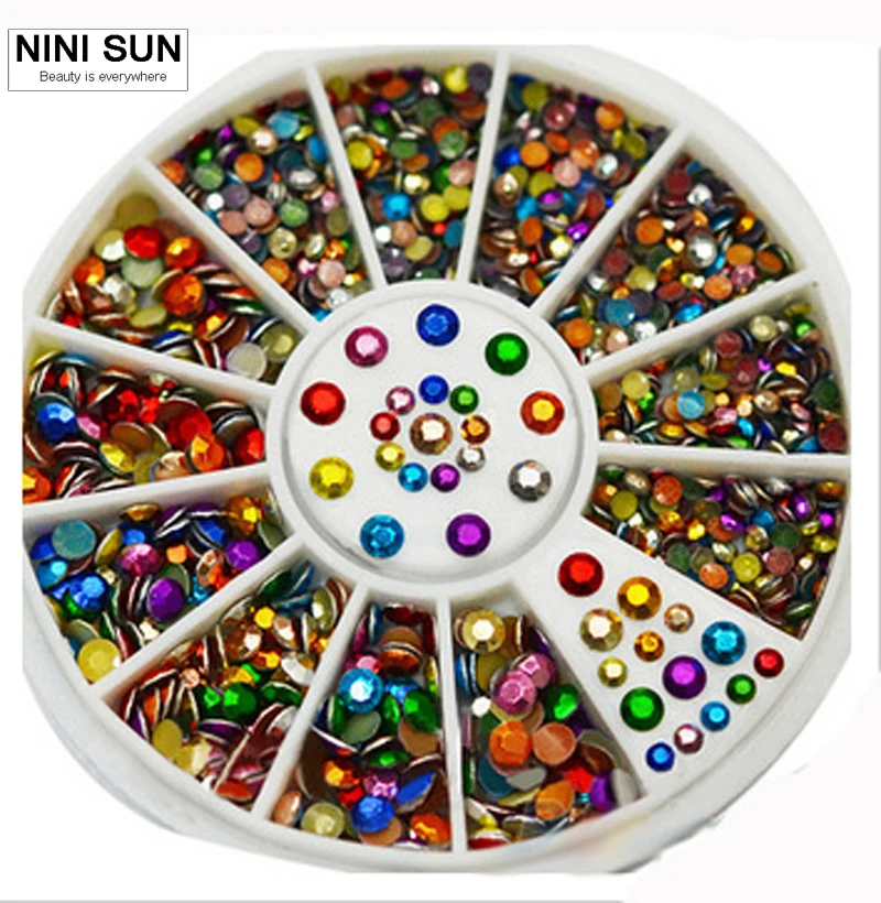 

2pcs Dazzle Colour Mixed Color 2 mm3 mm Nail Decoration with Wheel Nail Polish Nail Accessories Rhinestone Wholesale Hot Selling