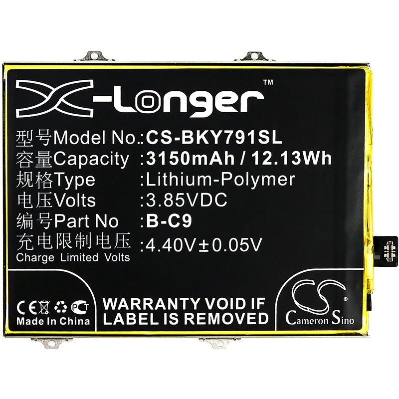 

Cameron Sino Battery For VIVO B-C9 Mobile, SmartPhone Battery Li-Polymer 3150mAh / 12.13Wh