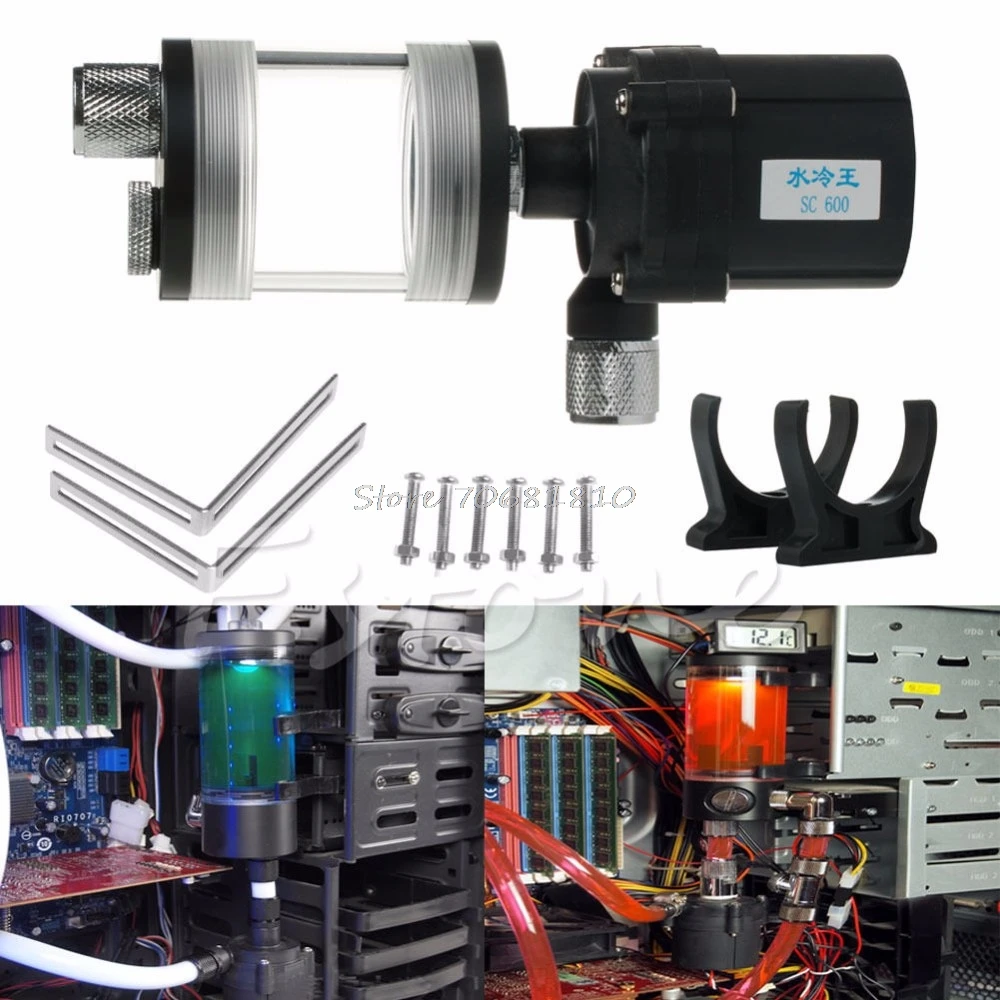 60 мм цилиндр бак для воды+ SC600 насос компьютер водяного охлаждения радиатора комплект Прямая поставка
