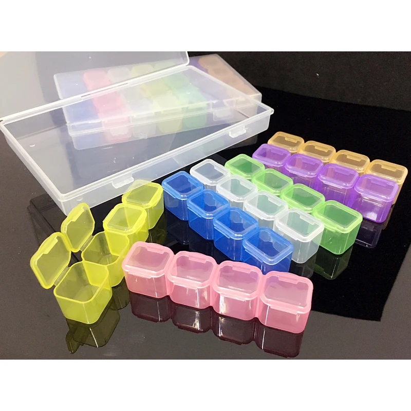 28 Slots Diamond Embroidery Box Diamond Painting Accessory Case Clear