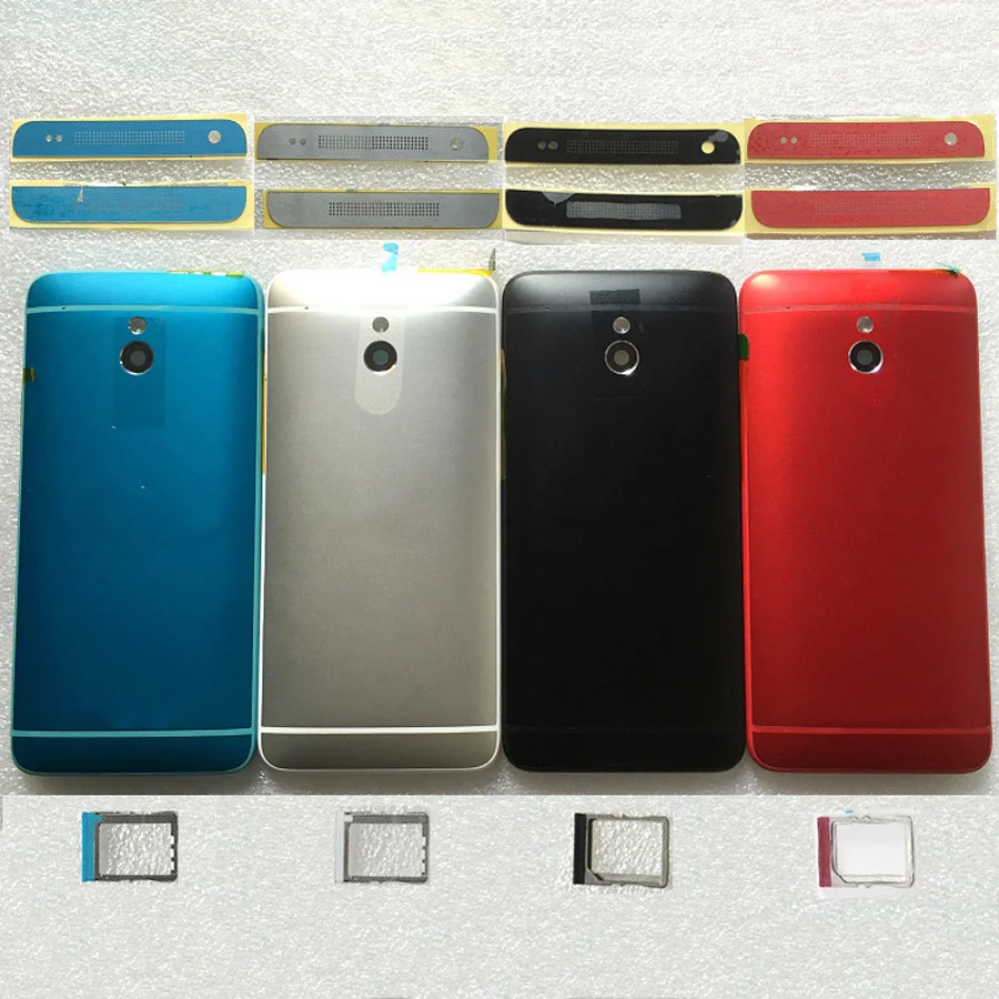 

M7 mini housing battery door back cover case with top bottom slat sim card tray side buttons for HTC One mini M4 601s 601n 601e