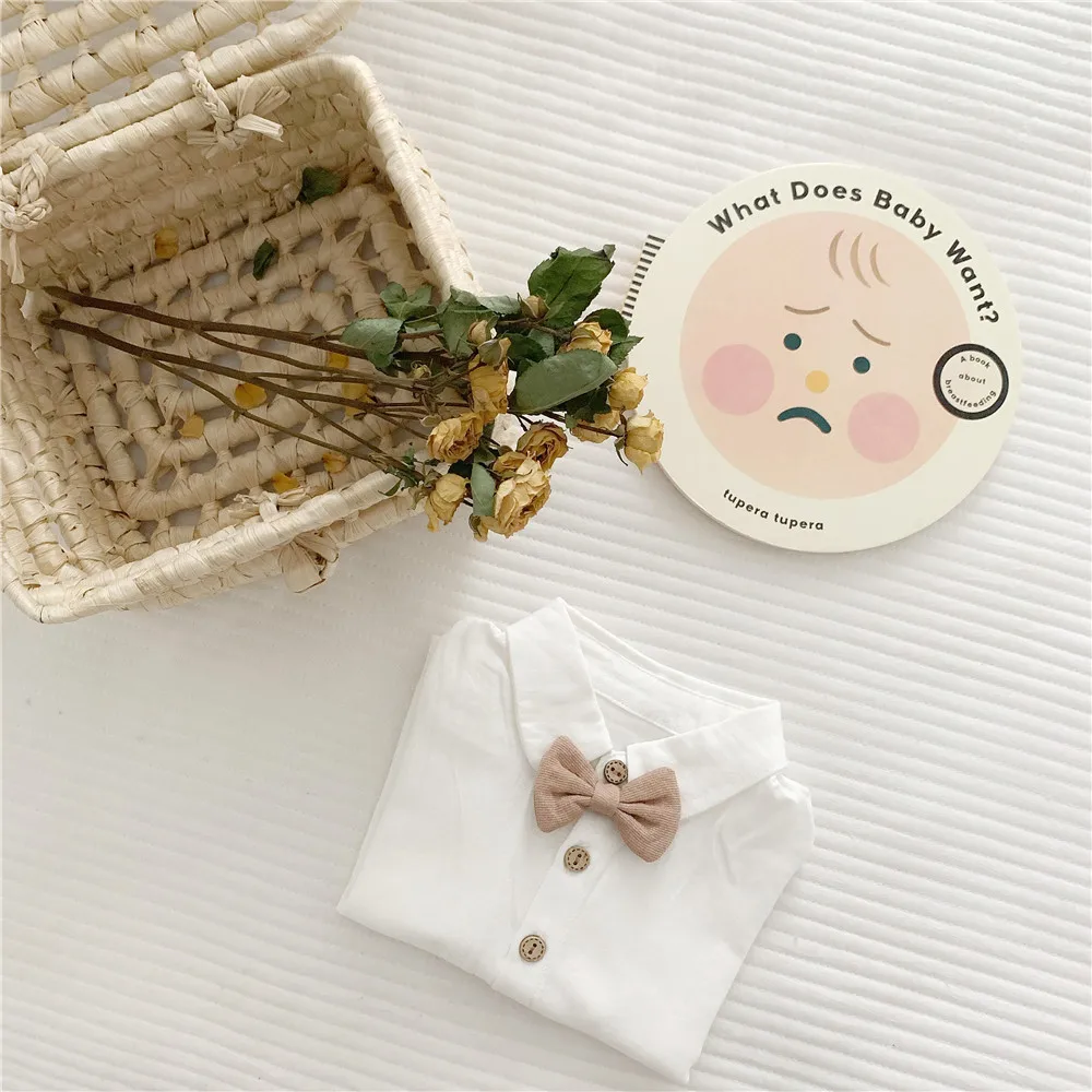 New Gentleman Long Sleeve Baby Clothes White Girls Shirts Turn-down Collar Baby Girls Shirt Cotton Baby Blouse