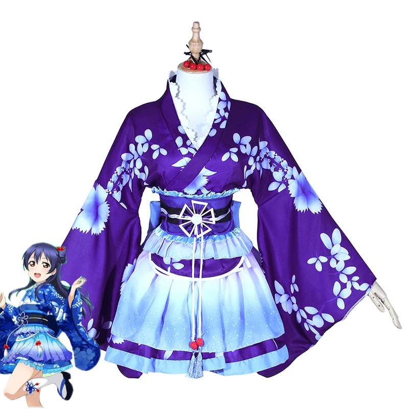 ROLECOS аниме Love Live костюмы для косплея Kousaka Honoka Sonoda Umi Nishikino Maki Кимоно косплей Yukata|kimono