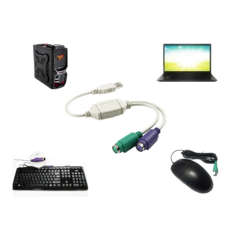 

EDAL USB To PS/2 Cable Adapter Converter Mouse Keyboard Converter Adapter For PS2 Interface Connector