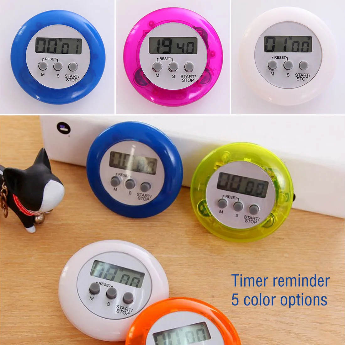 

Practical Multi Plastic Kitchen Timer Round Electronic Timer Countdown Timers Kitchen Mini Timer