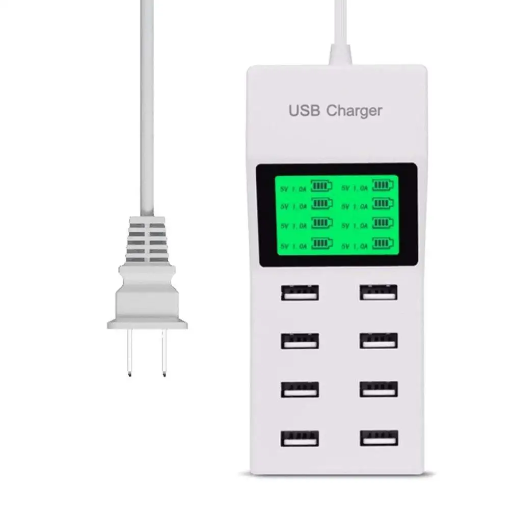 8 USB порт настенная зарядная станция зарядное устройство розетка с ЖК дисплеем