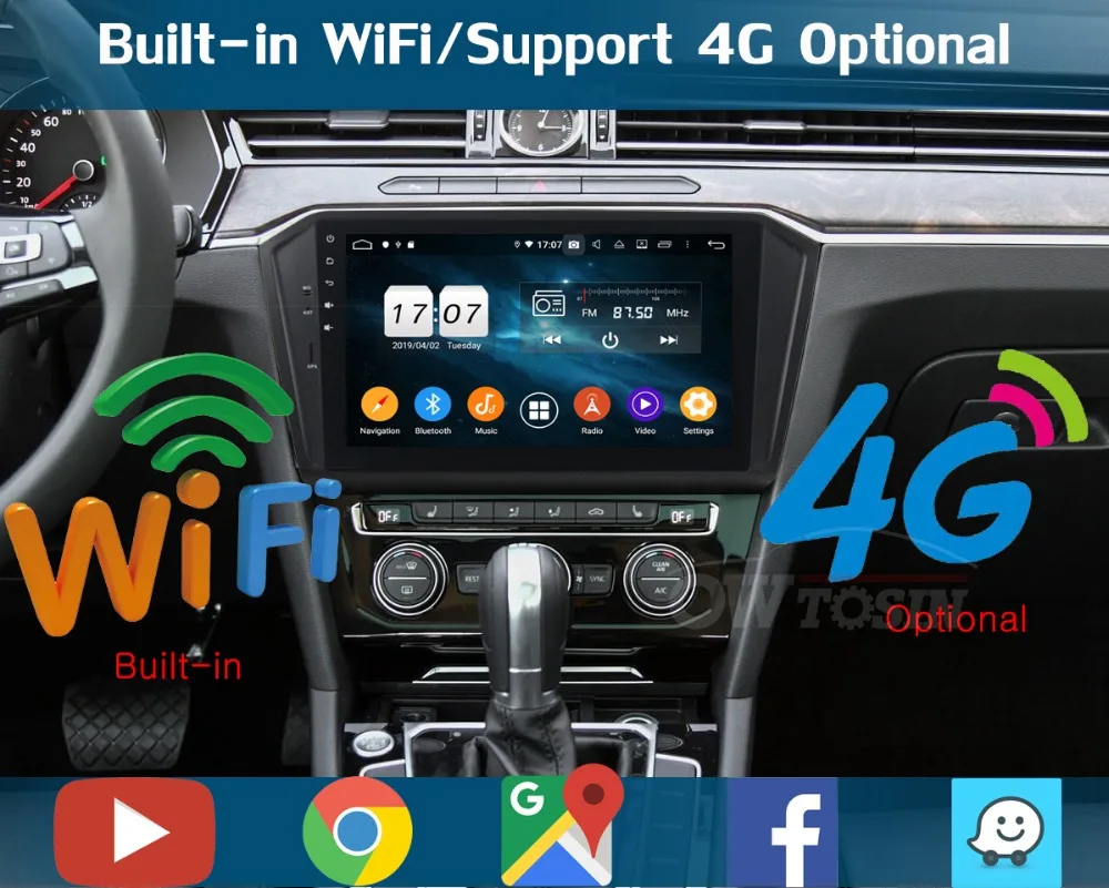 10," ips 8 Core 4G+ 64G Android 9,0 автомобильный dvd-радиоплеер gps для VW PASSAT B8 Magotan DSP CarPlay попугай BT