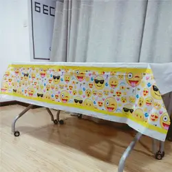 1 шт. день рождения улыбка уход за кожей лица Emoji Baby Shower скатерть тема мультфильма для детей FavorsTablecover украшения поставки 108*180 см