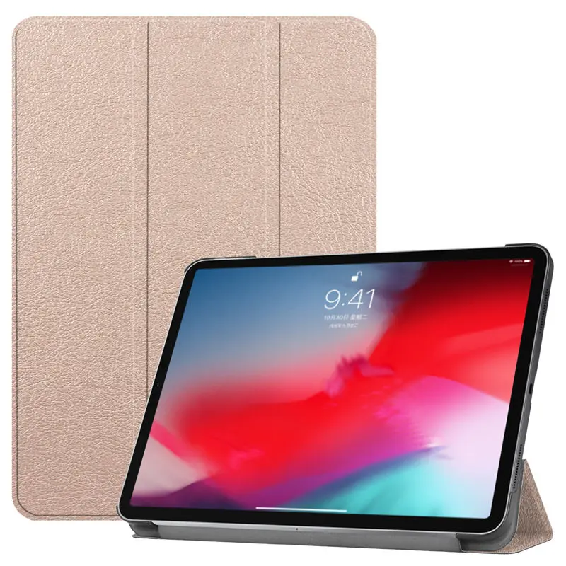 Чехол для iPad Pro 1"(), умный чехол, чехол для нового iPad Pro 11 дюймов, ультра тонкий складной чехол-подставка+ пленка+ ручка - Цвет: Gold