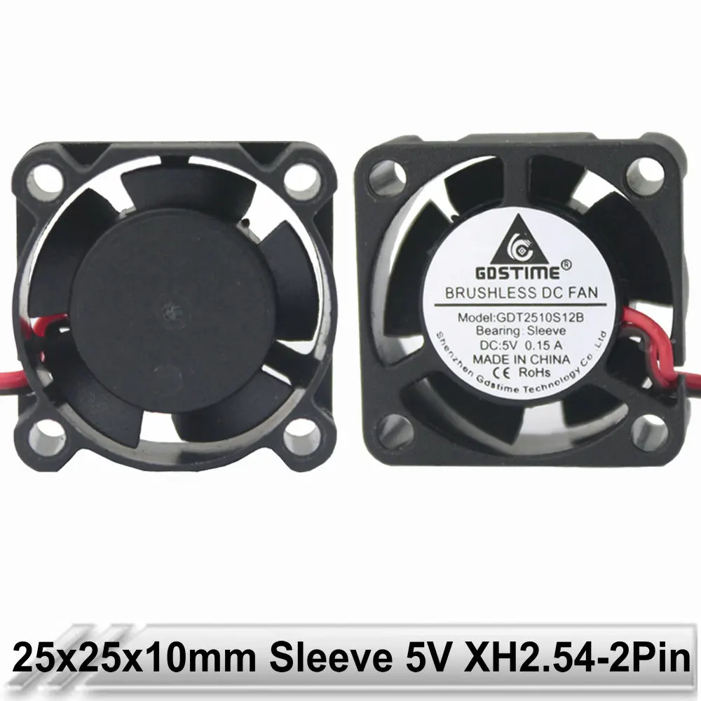 5PCS LOT Gdstime 2510 25MM 25x25x10MM 2Pin 5V DC Brushless Computer Mini Cooling Fan | Компьютеры и офис