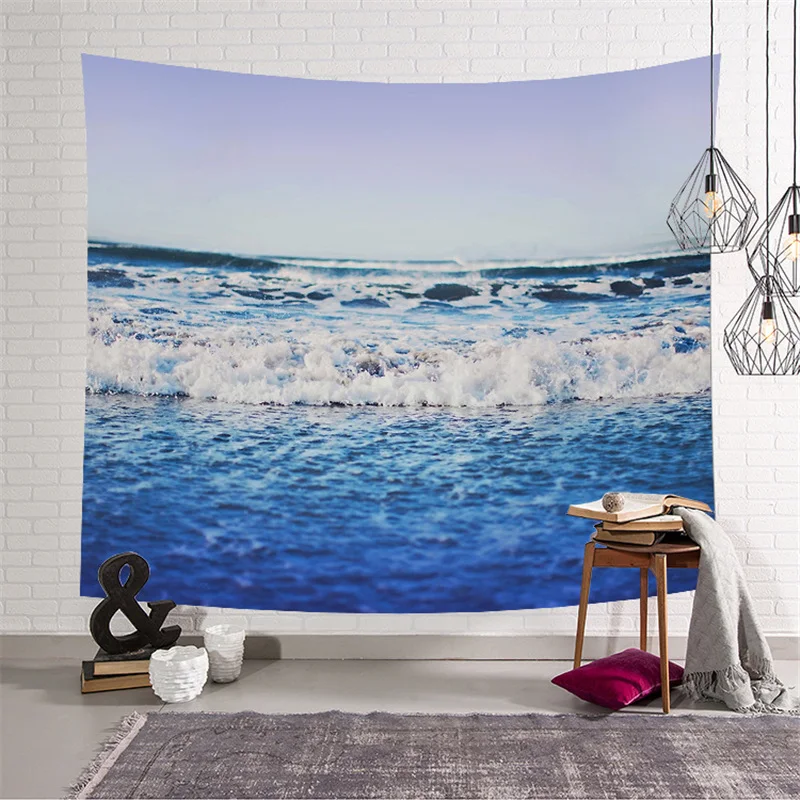 Plage White Sea Waves Living Room Tapestry Partition Curtain Wall Hanging Decor Carpet Hippie Yoga Mat Bedspreads Beach Throw Decorative Tapestries Aliexpress