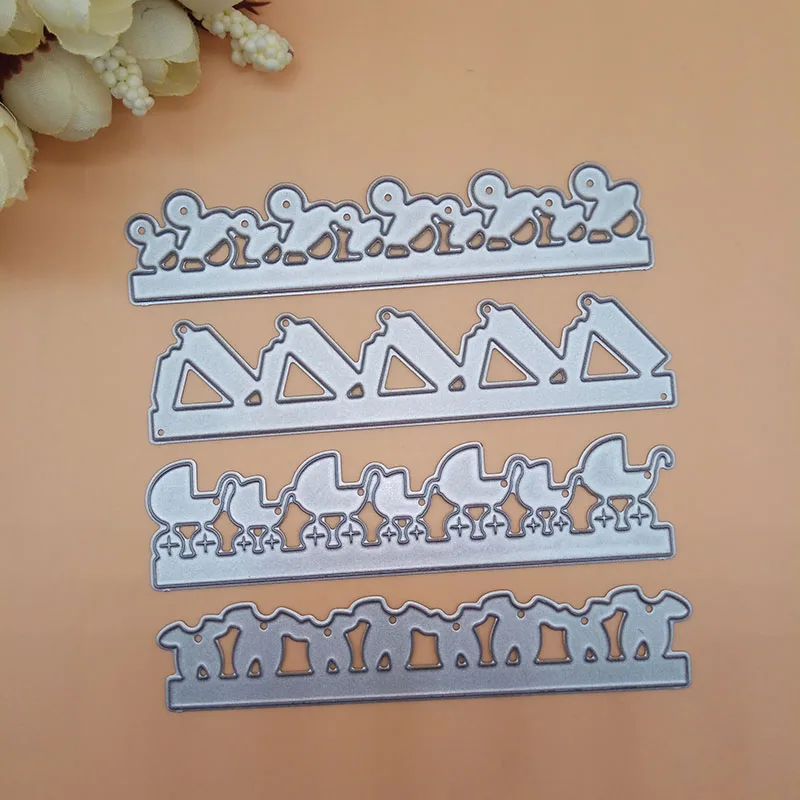 

4 PCS Baby Clothes set Border Edge Borderline Metal Cutting Dies Carbon Steel Template Stencil For Album Decorative DIY Cards