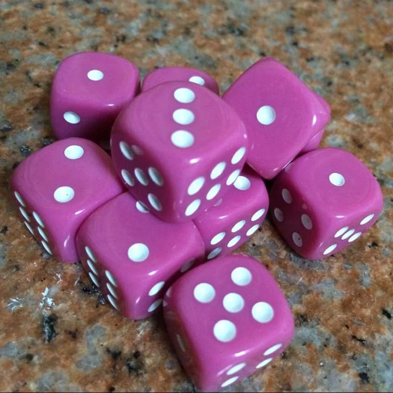 New 10Pcs Portable 16mm Acrylic Round Corner Dice 6 sided Die Playing Table Games Party Family Funny Dice