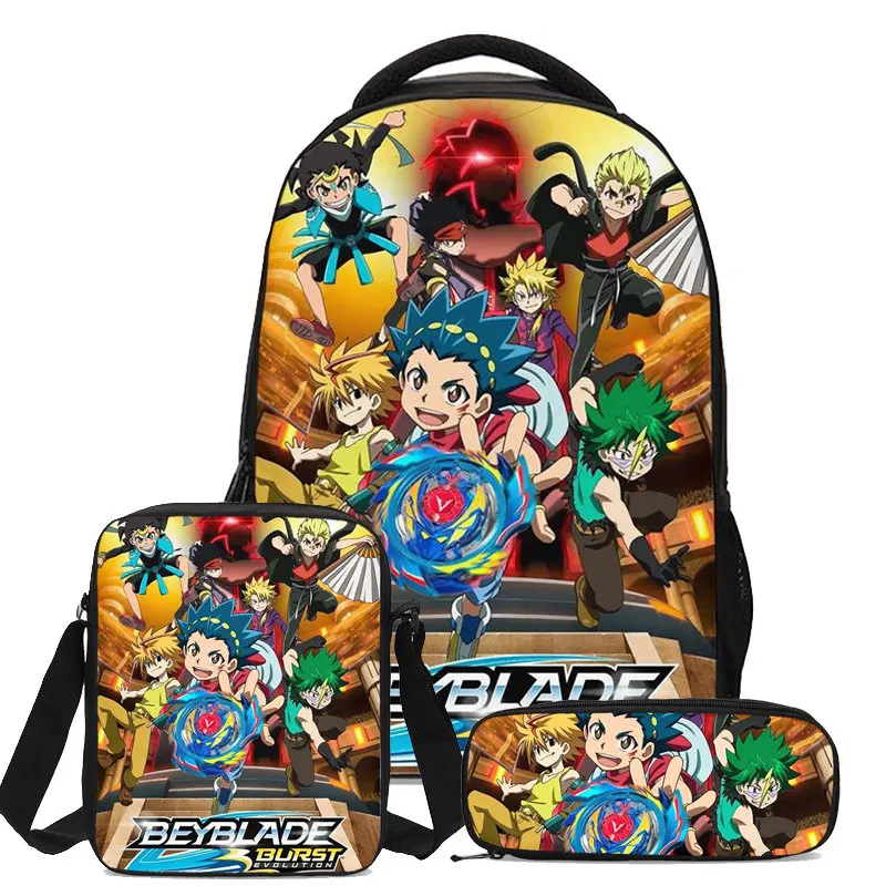 3 шт./компл. портфель для школы сумка девочек мальчиков Beyblade Burst Game 3D печать ручка