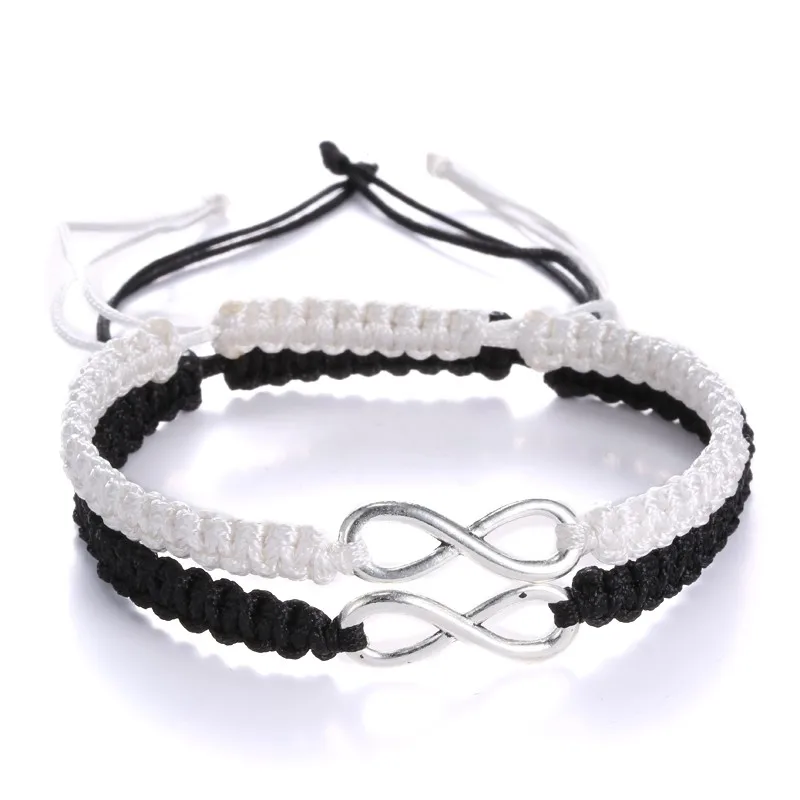 2 pcs New Retro Infinity Handmade Bracelet Set Friendship Bracelet Set Love Couples Bracelets & Bangles Set Infinity Jewelry