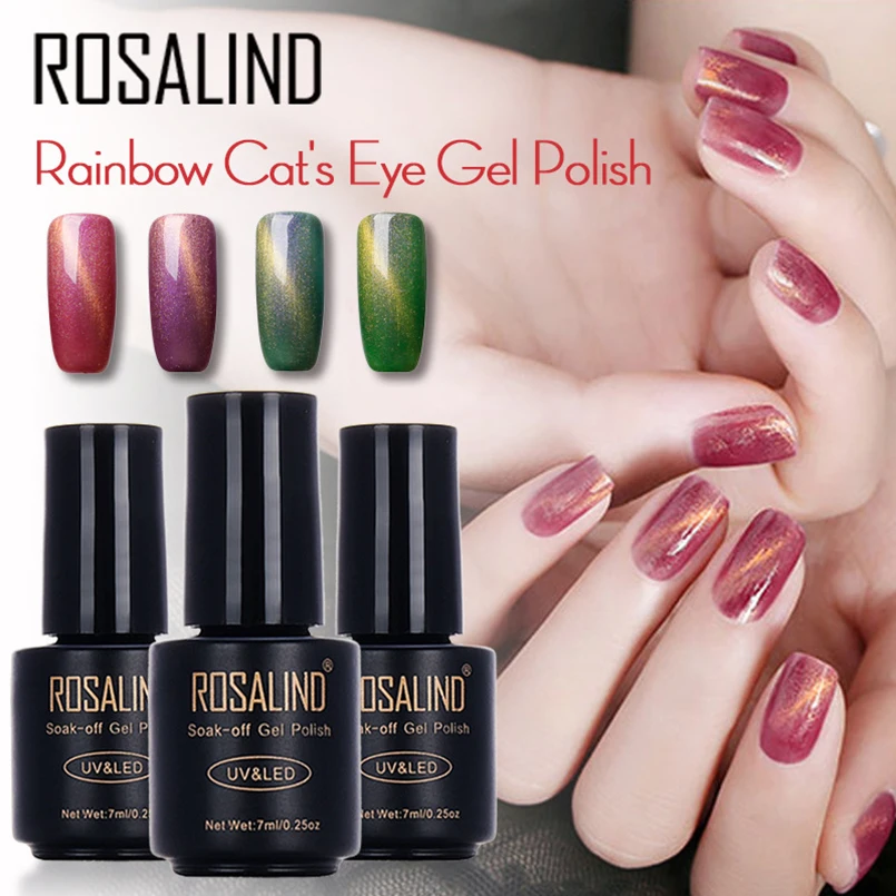 

ROSALIND 15 Colors Cat Eyes UV Gel 7ML Semi Permanent Soak-off Gel Nail Polish Lacquer Varnish LED Lamp Gel Polish Pro Nail Arts
