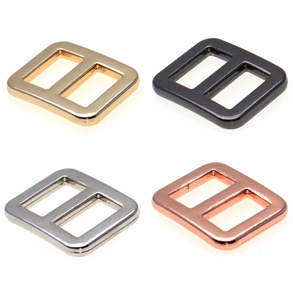 

4pcs/pack 5/8" Metal Mix Colors Curve Tri-Glide Slider Adjustable Buckle for Bags Webbing 15mm