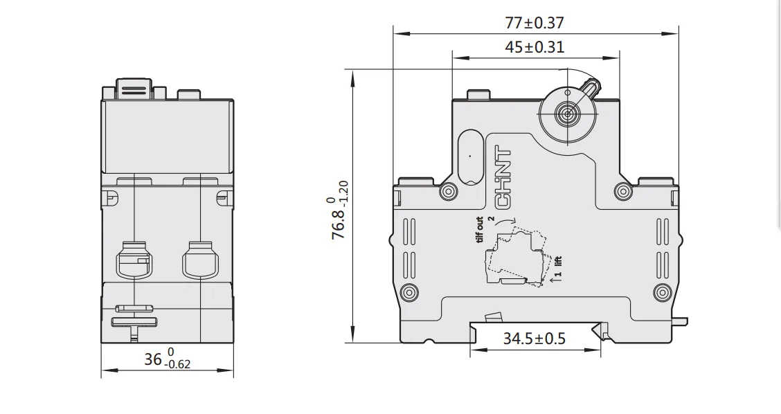 CHINT NXBLE-63Y 6A 10A 16A 32A 63A 10 мА 0.01A RCBO 1P+ N 230 В выключатель остаточного тока защита от утечки по току