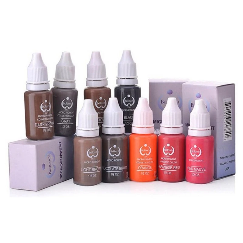 

Eyebrow&eyeliner& lip Semi Permanent Makeup Tattoo ink brand Micro pigment Lasting Long 15ml cosmetics supply 6Pcs/Pack