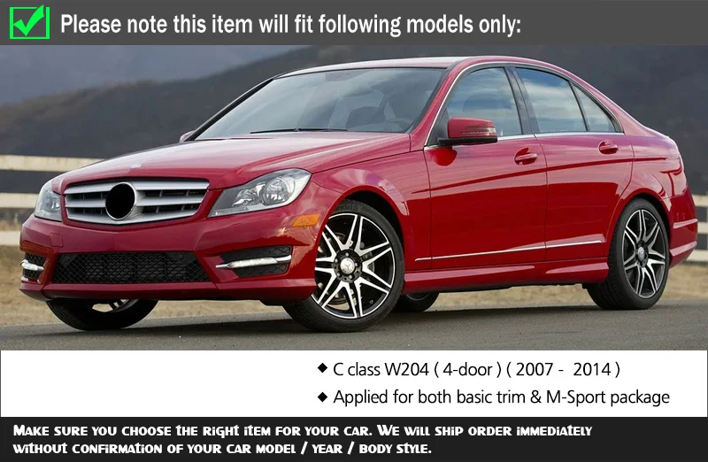 W204 углеродное волокно задний багажник спойлер для Mercedes W204 C class седан 2007- C250 C300 C350