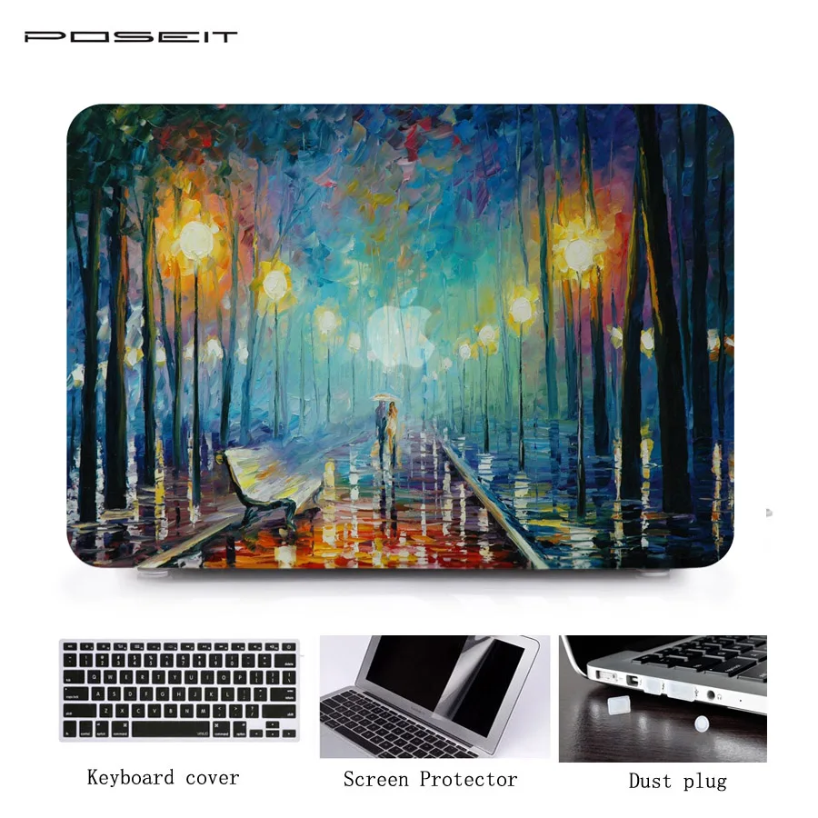 

Oil painting series Painting Case for Macbook Air 11 13 Pro Retina 12 13 15 inch Colors Touch Bar 13 15 Wood Laptop Cover Shell