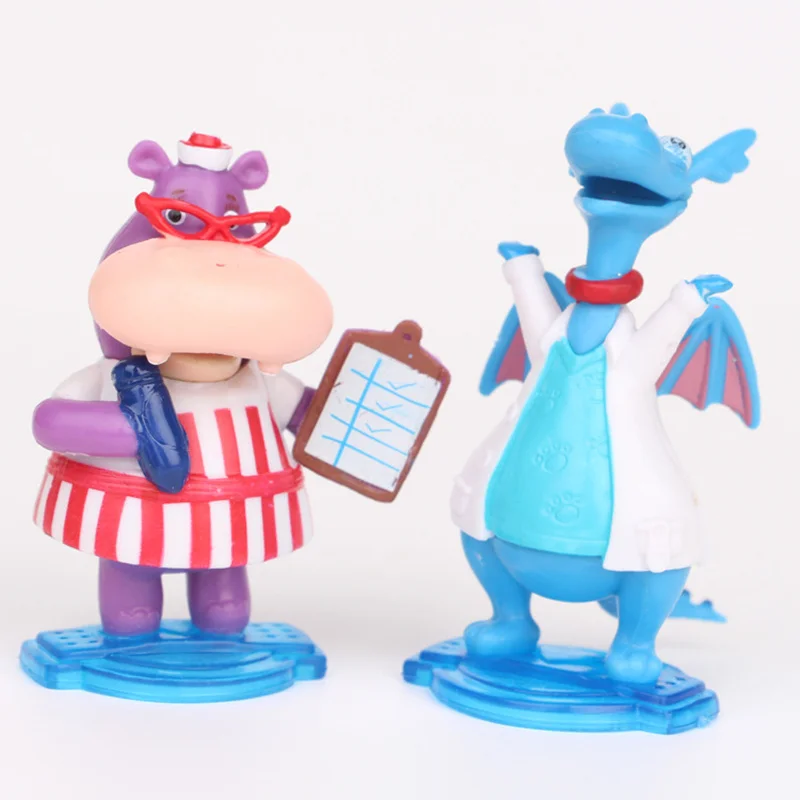 5 шт./компл. Doc McStuffins Toy Hospital Girl Lambie Lamb Stuffy Dragon Chilly Snowman Hallie Hippo Набор фигурок детские
