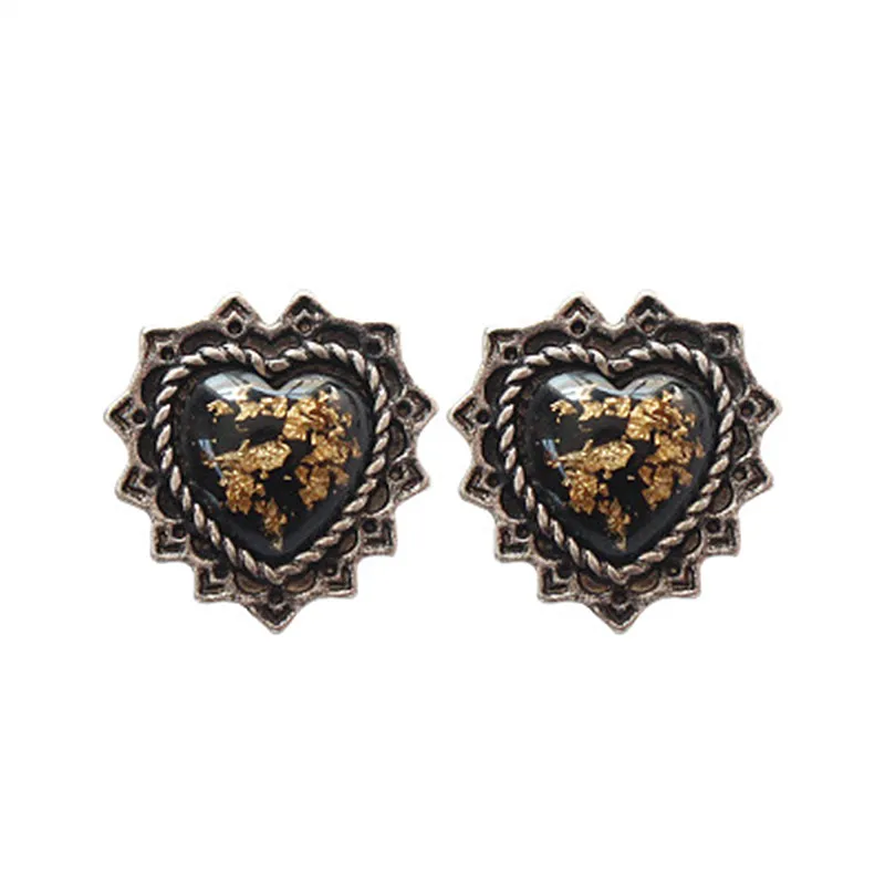 

Fashion rubber block Peach heart earrings Retro earrings Ms delicate contracted and collars