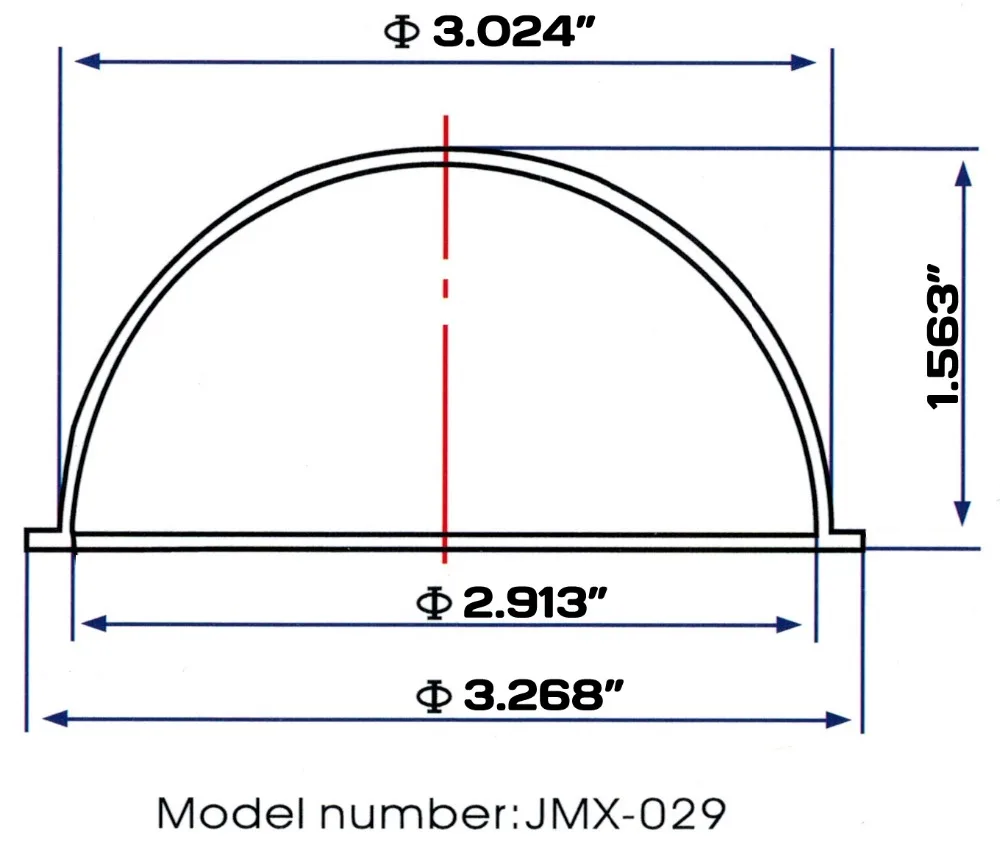 JMX 2.9 INCH Acrylic Indoor / Outdoor CCTV Clear Camera Dome Cover IP Camera Dome Housing Security Housing