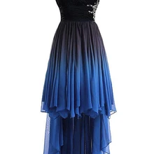 Bealegantom, шифоновое короткое платье на одно плечо с градиентом Hi-Lo, платья для выпускного вечера, вечерние платья с кристаллами, QA1565