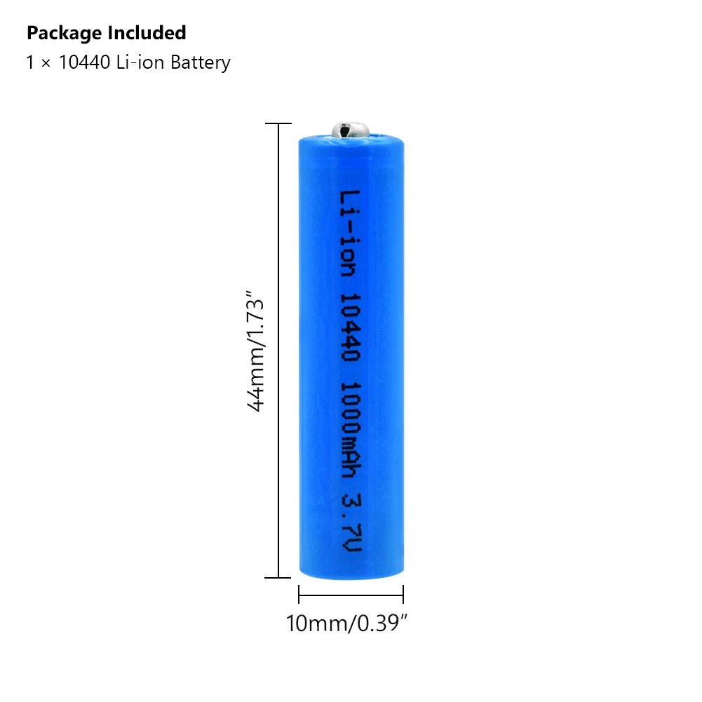 1/2/4 Pcs 10440 AAA Size 3.7V 1000mAh 10440 Lithium Li-ion Battery Button Top For Radio Gamepad LED Light Flashlight Clock