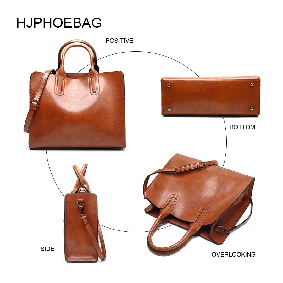  HJPHOEBAG leather luxury handbags women bags Lady Large Tote Bag Female Pu Shoulder Bag Women messe - 32950128496