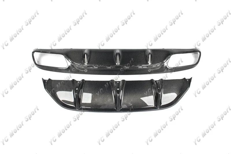 2016-2018 Mercedes Benz C205 C63 Coupe OEM Style Rear Diffuser with Edition 1 Style Underboard CF (2)